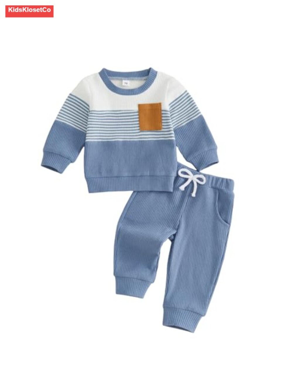Toddler Boy Waffle Sweatshirt Pants 2 Piece Outfit Set Polyester Cotton Joggers